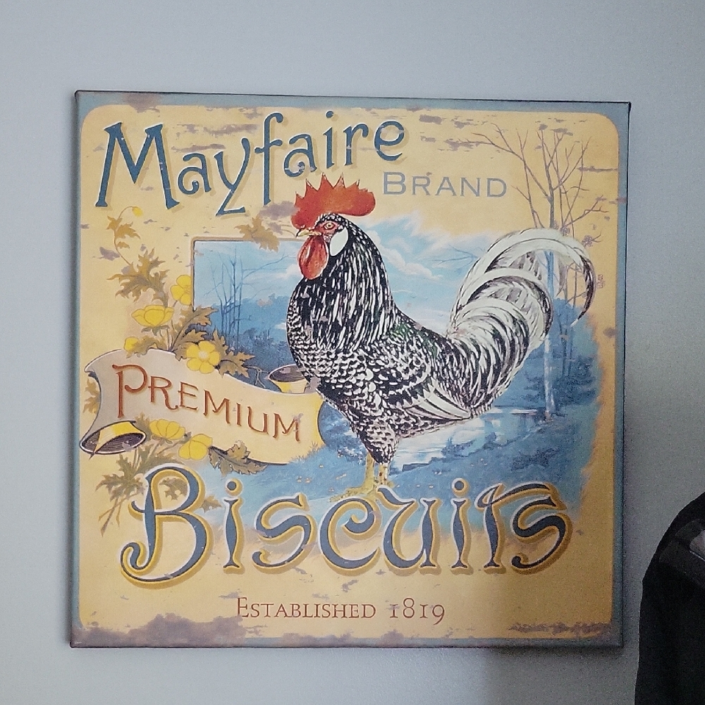 Mayfaire Brand Biscuit Tin Sign